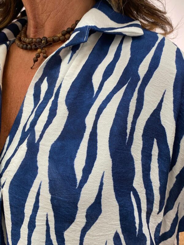 New Collection Jurk Blauw Zebraprint - Afbeelding 4