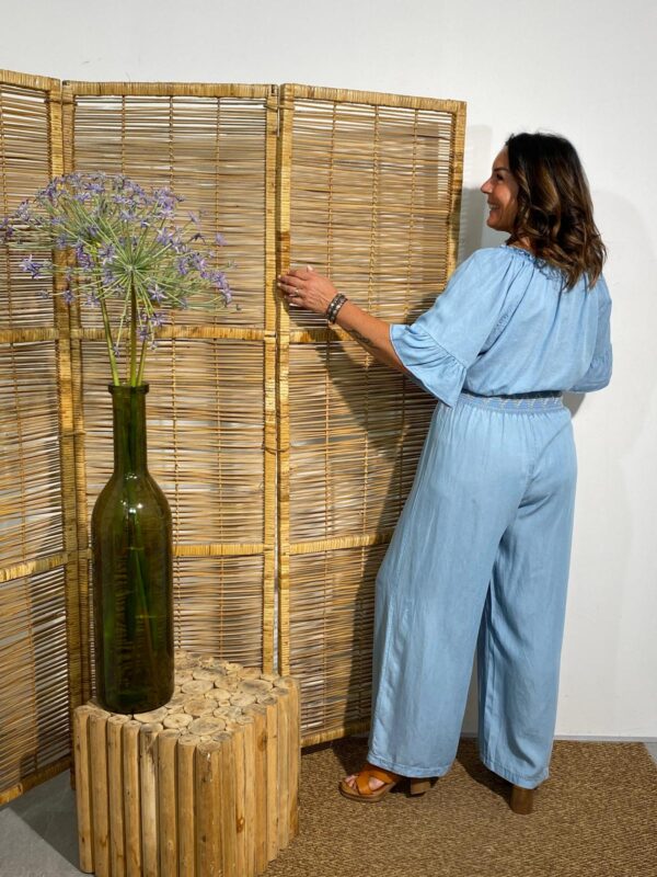 New Collection Lichtblauw/Borduur Pantalon Tencell - Afbeelding 3