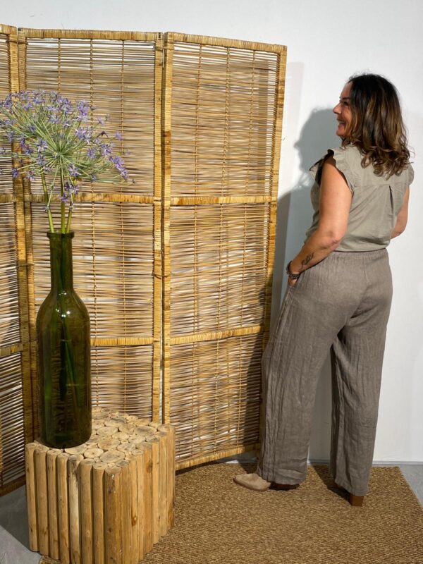 PuroLino Taupe Pantalon - Afbeelding 3