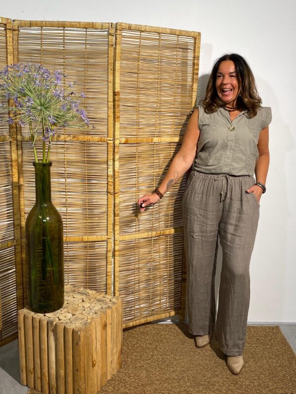 PuroLino Taupe Pantalon