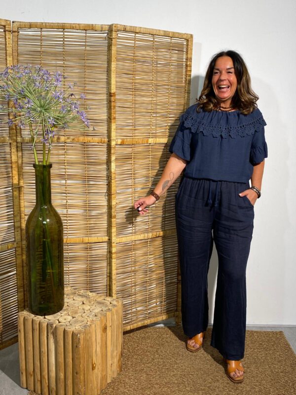PuroLino Navy Pantalon