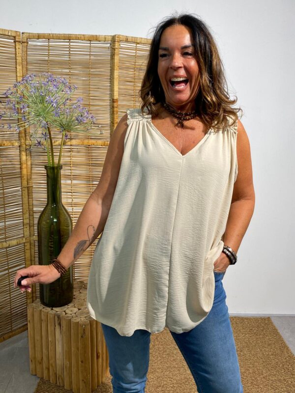 New Collection Beige Top "Nadine" - Afbeelding 4