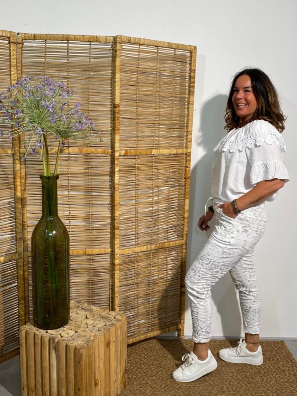 Blanco Comfy Broek Wit/Grijs Snake - Afbeelding 2
