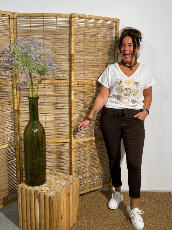 Italy Moda Donkerbruin Comfy Broek