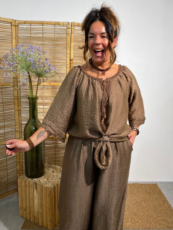 Dyvie Bruin Top "Michelle" - Afbeelding 2