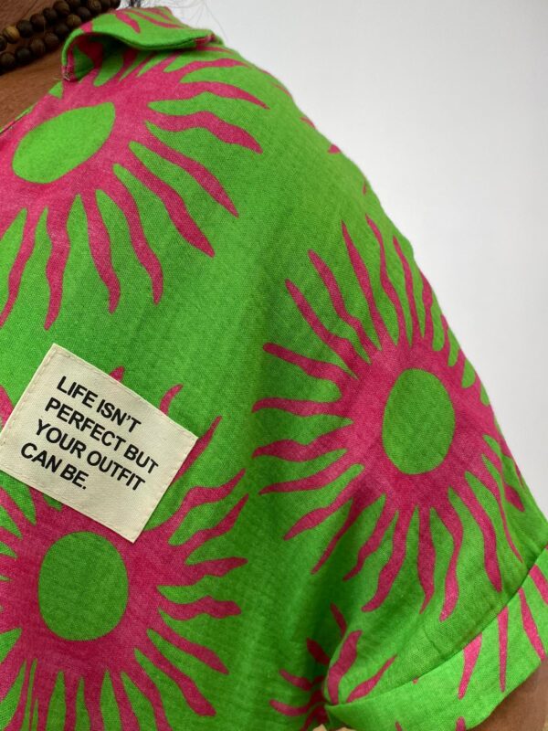Italy Moda Appelgroen/Fuchsia Maxi Jurk Sun - Afbeelding 4