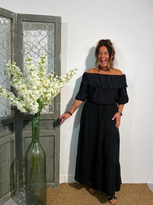 New Collection Zwart Hydrofiel Rok