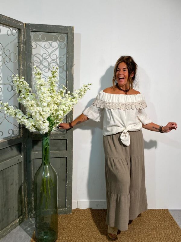 New Collection Taupe Hydrofiel Rok - Afbeelding 2