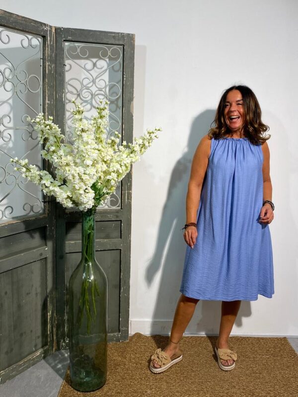 Moda & Fashion Jeansblauw Jurk "Sanne"