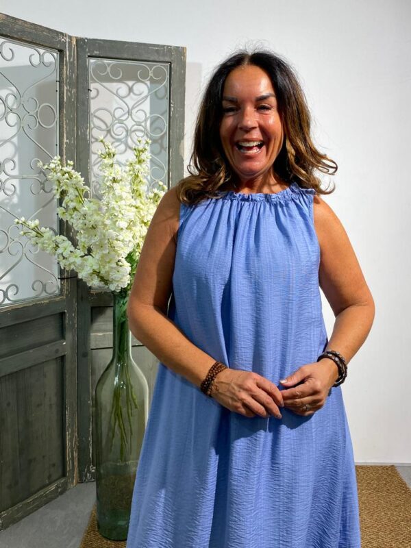 Moda & Fashion Jeansblauw Jurk "Sanne" - Afbeelding 3