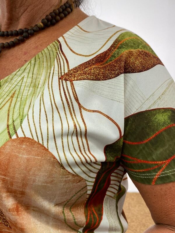 Gianni Ego Shirt Army/Peach Leaves - Afbeelding 4