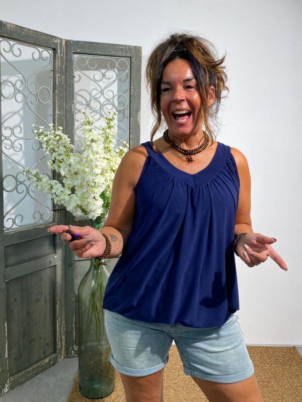 Italy Moda Navy Top "Dionne" - Afbeelding 3