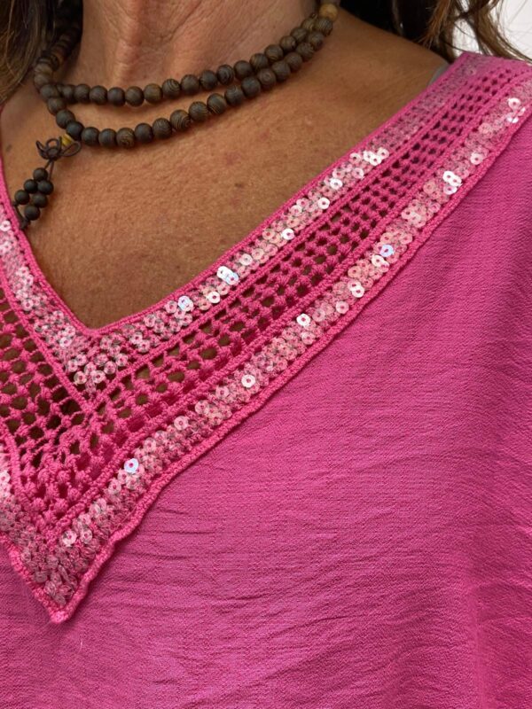 Italy Moda Fuchsia Top "Verona" - Afbeelding 4