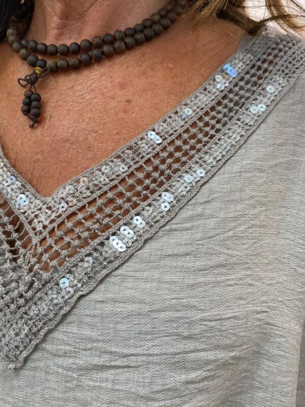 Italy Moda Taupe Top "Verona" - Afbeelding 4