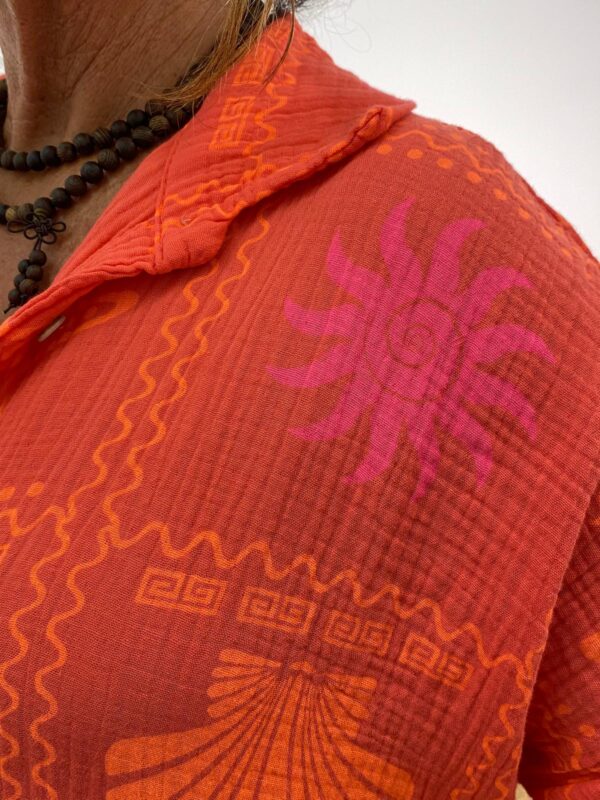 New Collection Koraal/Fuchsia/Oranje Hydrofiel Jurk Beach - Afbeelding 4