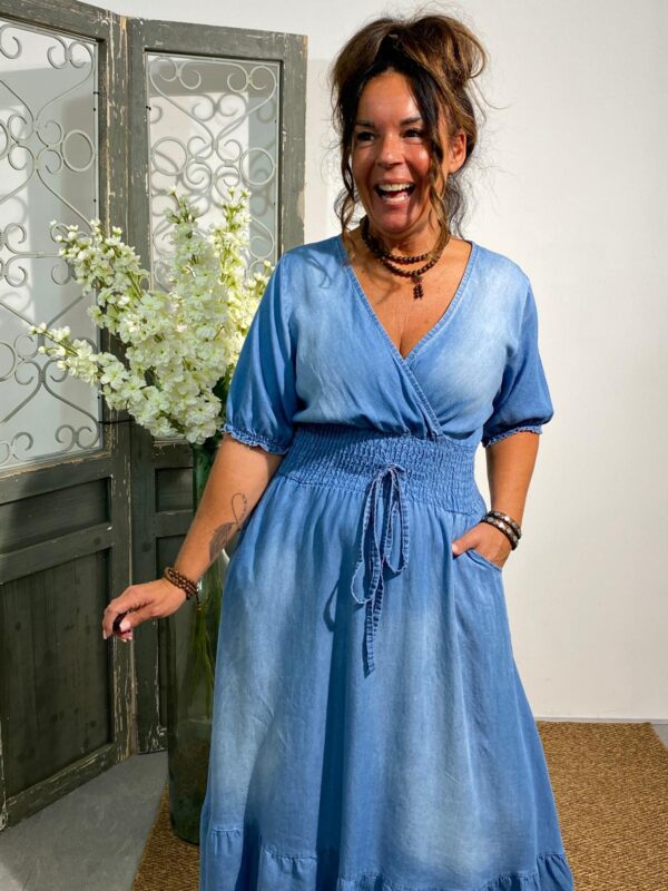 New Collection Blue Jeans Lyocell Jurk - Afbeelding 3