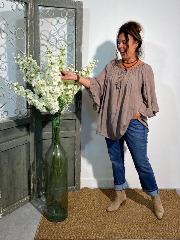 Fashion Top Taupe  "Wendy" - Afbeelding 2