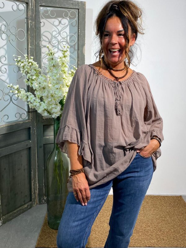 Fashion Top Taupe  "Wendy" - Afbeelding 3