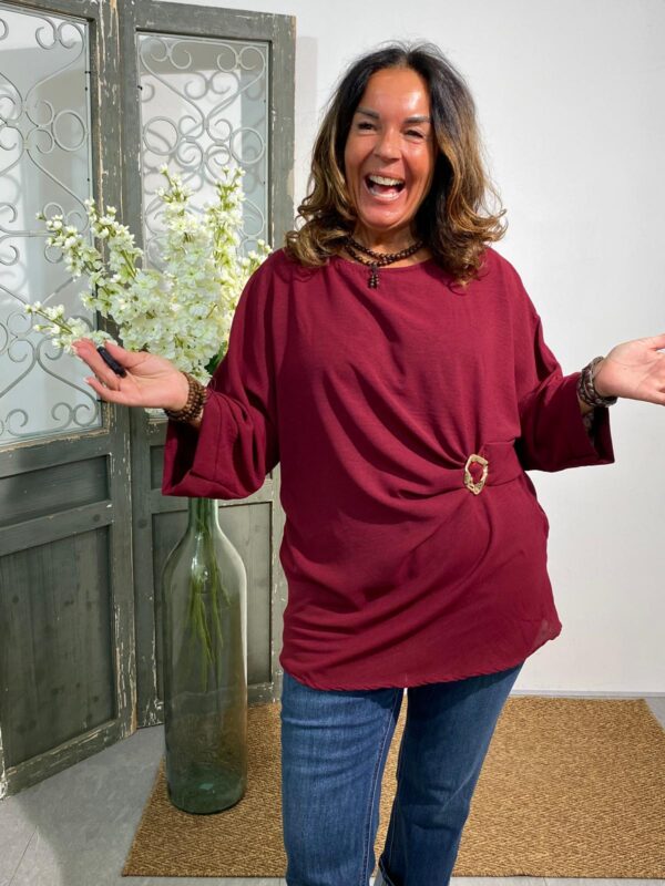 New Collection Wijnrood Top Elianne - Afbeelding 3