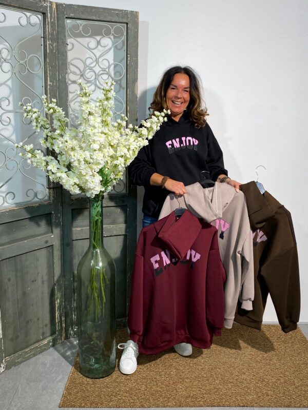 Mr. Shine Zwart Hoodie Enjoy - Afbeelding 4