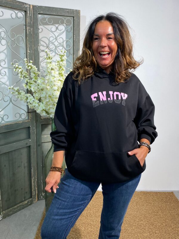 Mr. Shine Zwart Hoodie Enjoy - Afbeelding 3