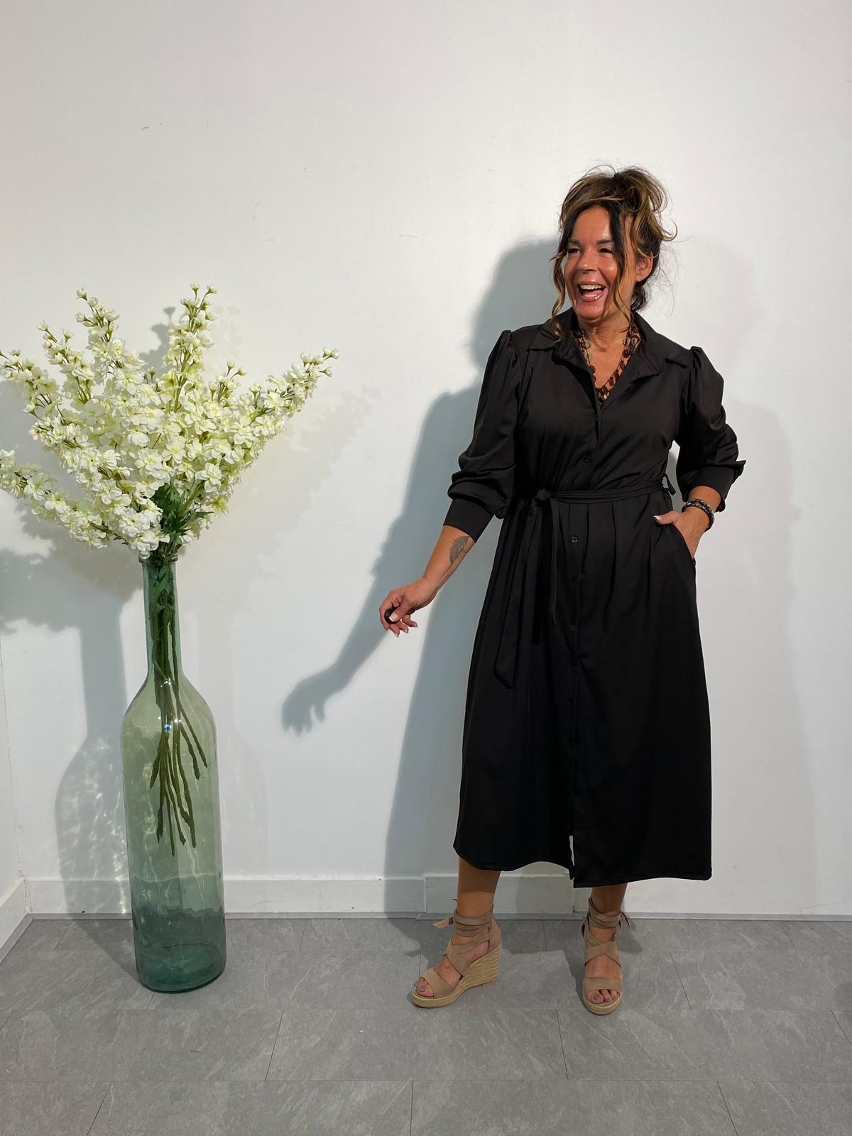 New Collection Travel Doorknoop Jurk Zwart Lynny's Boutique