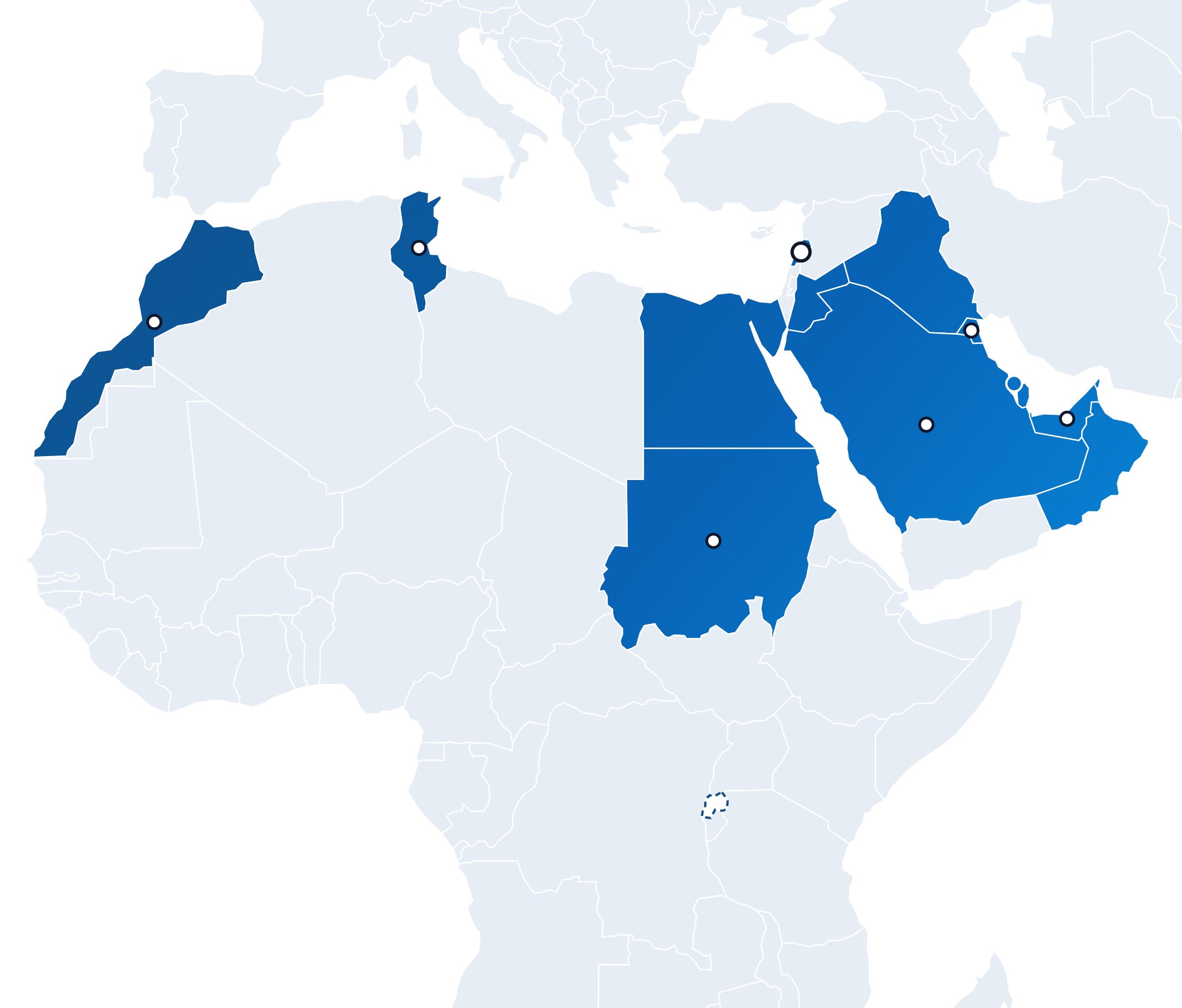Map of MobiMind coverage across MENA