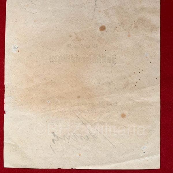 Certificaat Fallschirmschützen Gustav Kastner-Kirdorf