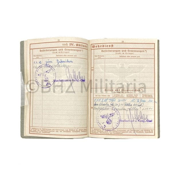 Wehrpass Obergefreiter - Monte Casino - Bastogne