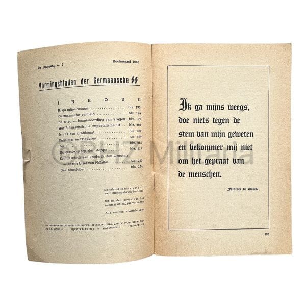 SS Vormingsbladen – Juli 1943 – 3e Jaargang Nr 7