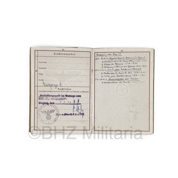Wehrpass - Gefreiter - MG34