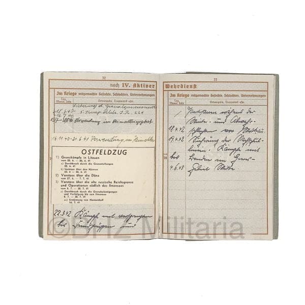 Wehrpass Obergefreiter Landesschützen-Bataillon 242