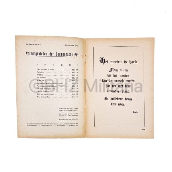 SS Vormingsbladen der Germaansche SS - Mei 1943 - 3e Jaargang Nr 5