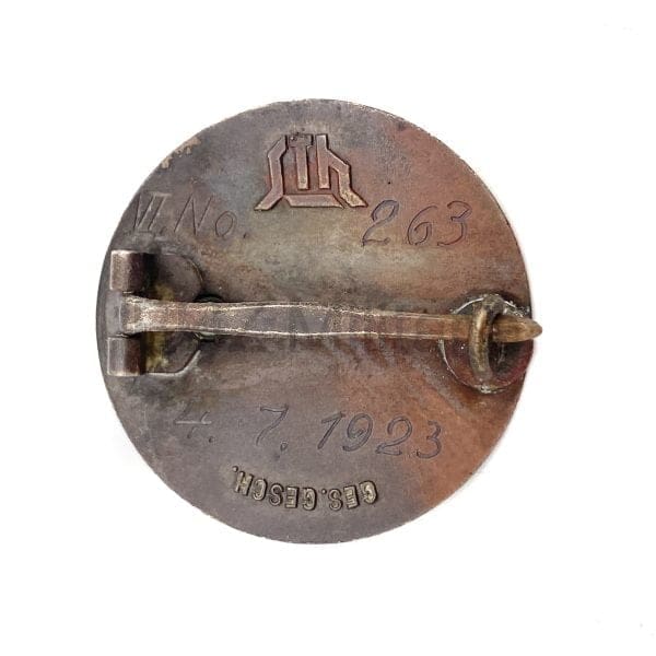 Stahlhelmbund Diensteintritts Abzeichen 1923 Stahlhof Magdeburg