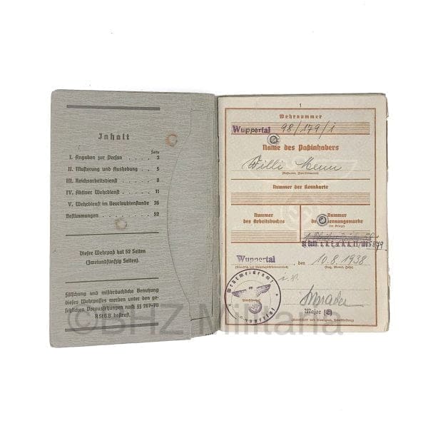 Wehrpass Reserve Offizier Bewerber