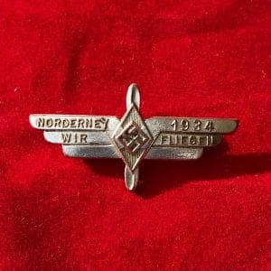 Norderney 1934 Wir Fliegen Deelnemersbadge HJ Flieger