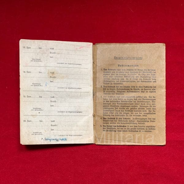 Soldbuch Kriegsmarine - Marine Flak Abteilung