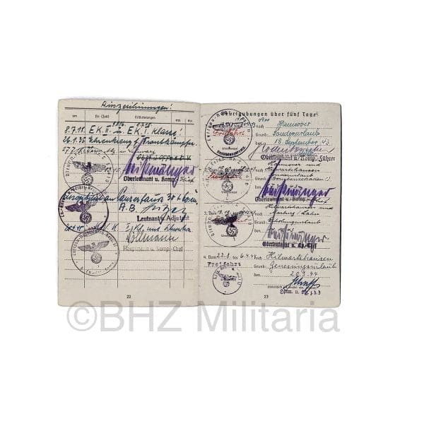Soldbuch Luftwaffe Feldwebel Luftgau Nachrichten Regiment 11