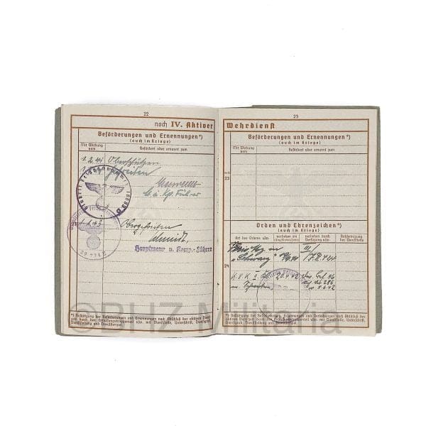 Wehrpass Obergefreiter Landesschützen-Bataillon 242