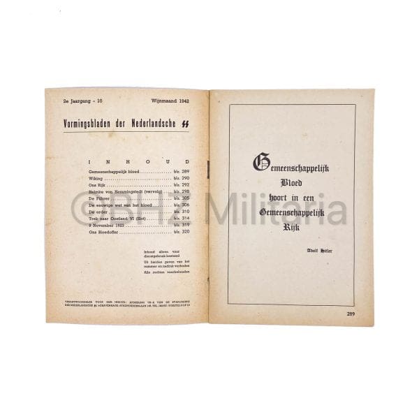 SS Vormingsbladen der Germaansche SS - October 1942 - 2e Jaargang Nr 10