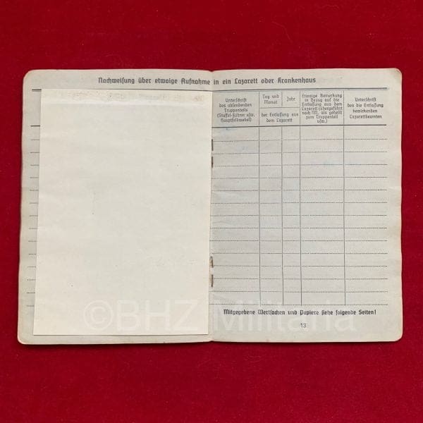Luftwaffe Soldbuch Flieger-Stabsingenieur