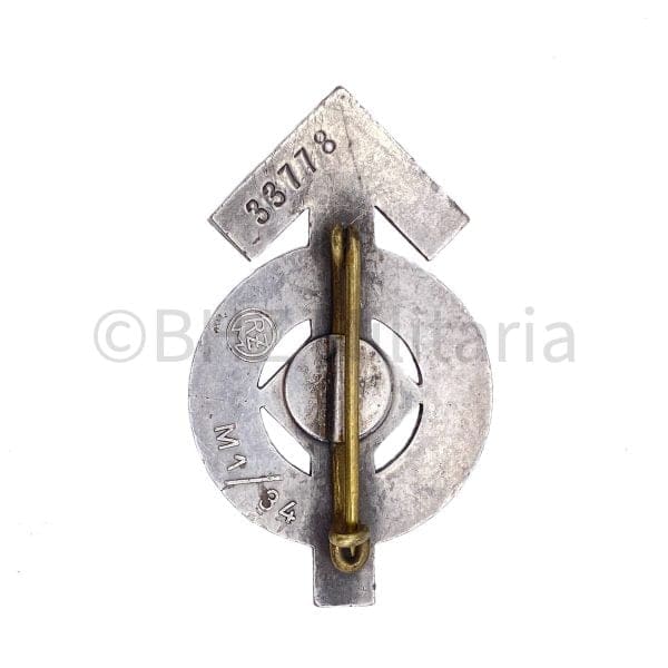 HJ Leistungsabzeichen Silver M1/34 - Karl Wurster - Markneukirchen