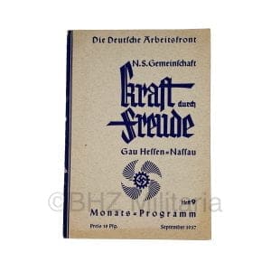 Kraft durch Freude (KdF) - Heft 9 - September 1937 - Gau Hessen-Nassau