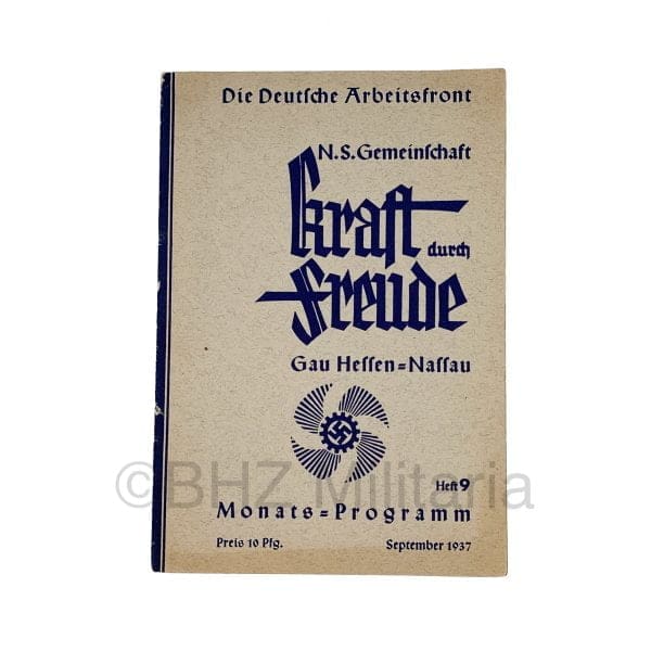 Kraft durch Freude (KdF) - Heft 9 - September 1937 - Gau Hessen-Nassau