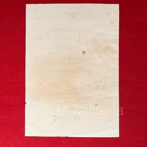 Certificaat Fallschirmschützen Gustav Kastner-Kirdorf