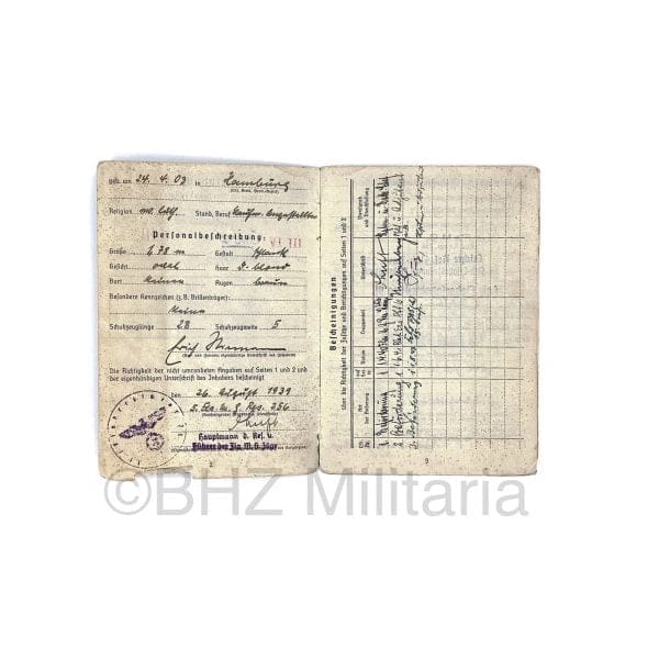 Luftwaffe Soldbuch Oberleutnant FLAK