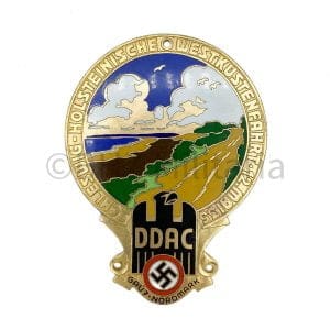 Autoplakette DDAC Gau 7 Nordmark Schleswig-Holsteinische Westenkustenfahrt 12 Mai 1935