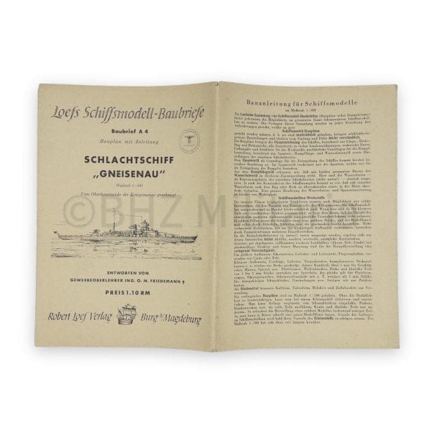 Loefs Schiffsmodell- Baubriefe Schlachtschiff "Gneisenau"