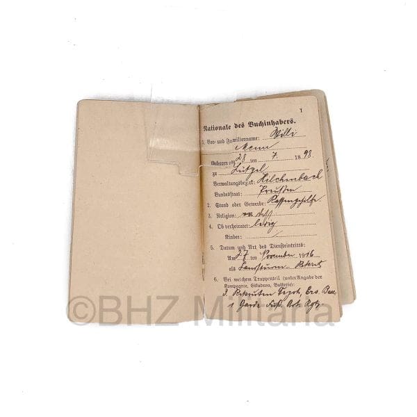 Wehrpass Reserve Offizier Bewerber