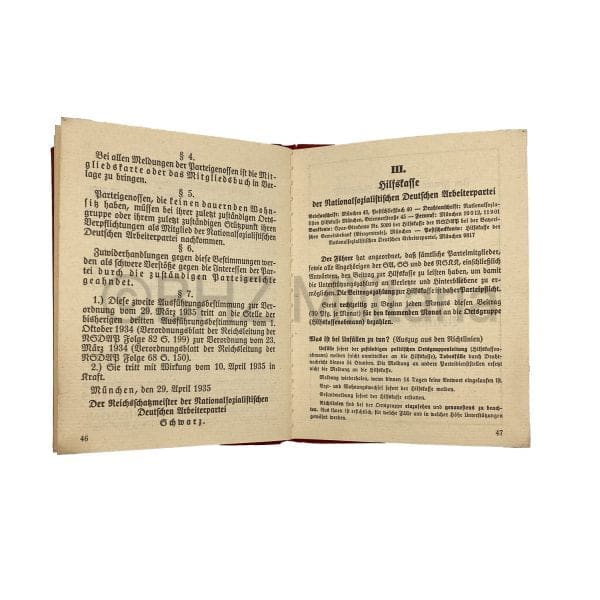 NSDAP Membership Booklet